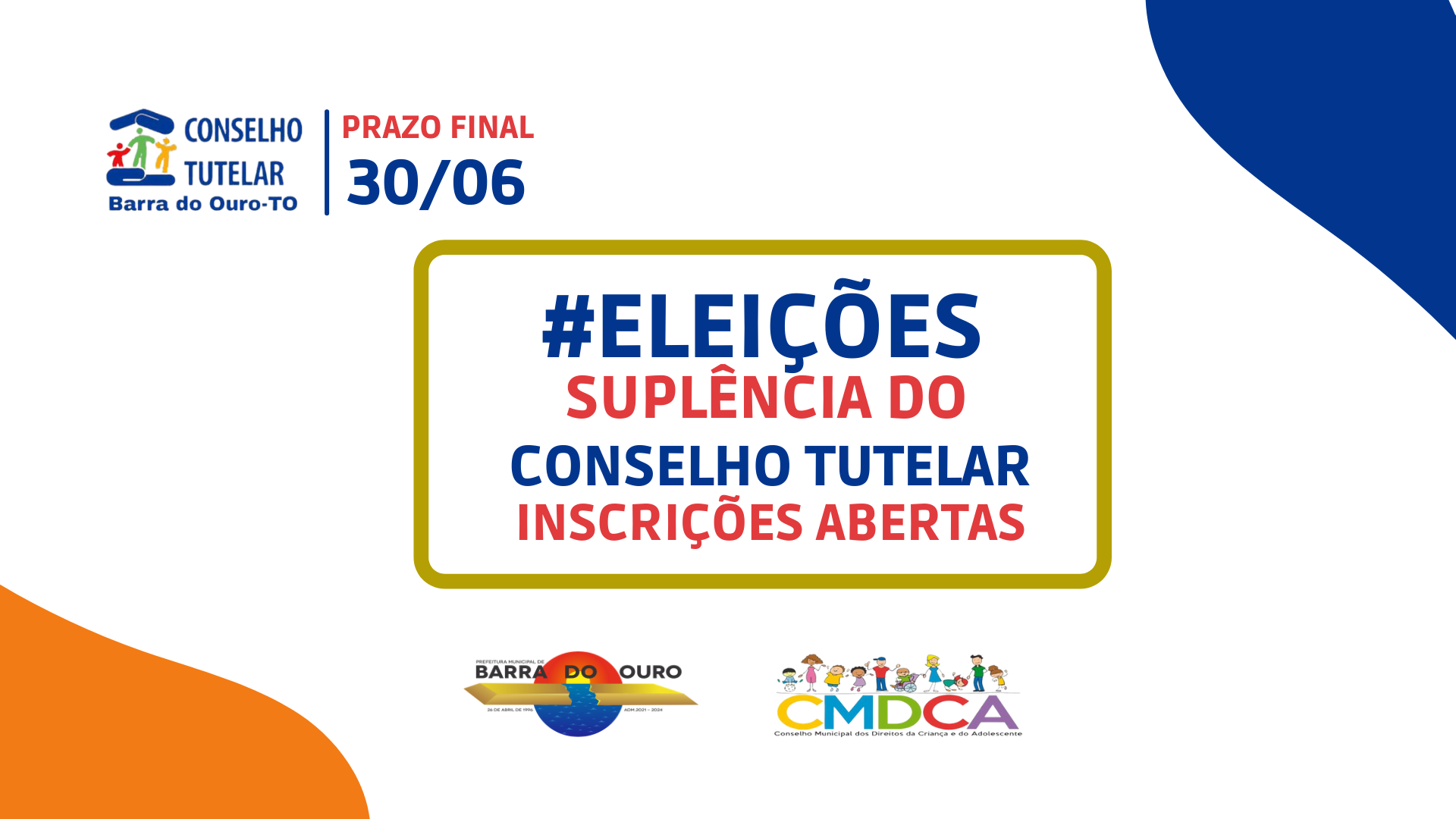 Abertas inscrições para concorrer cinco vagas de suplência do Conselho Tutelar de Barra do Ouro, mandato 2021/2023