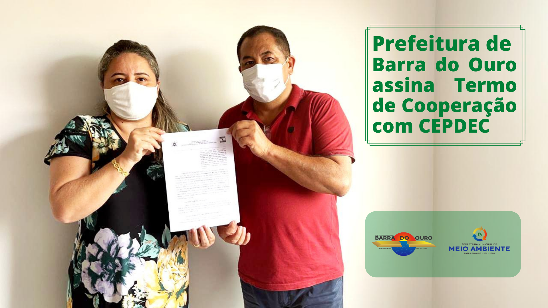 Prefeitura de Barra do Ouro assina Termo de Cooperação com CEPDEC