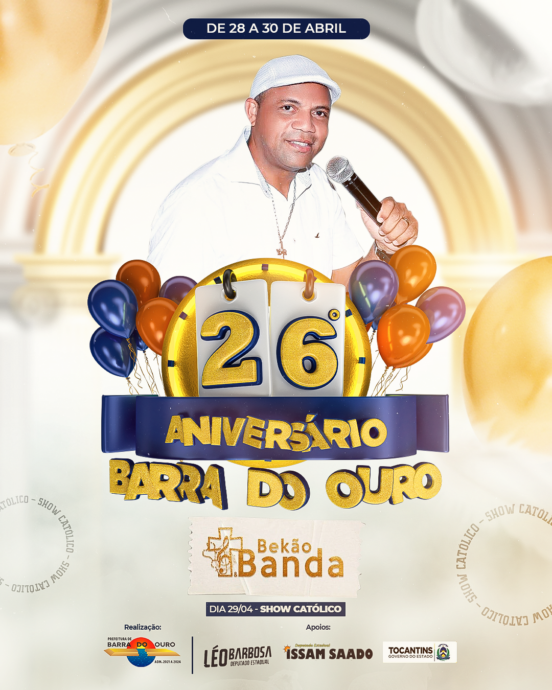 Prefeitura de Barra do Ouro lança programação das festividades do 26° Aniversário de Barra do Ouro