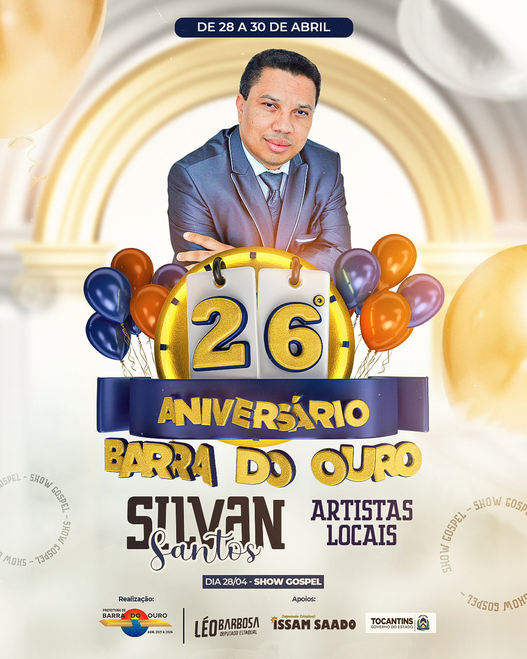 Prefeitura de Barra do Ouro lança programação das festividades do 26° Aniversário de Barra do Ouro