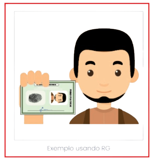 Exemplo: Selfie segurando o documento